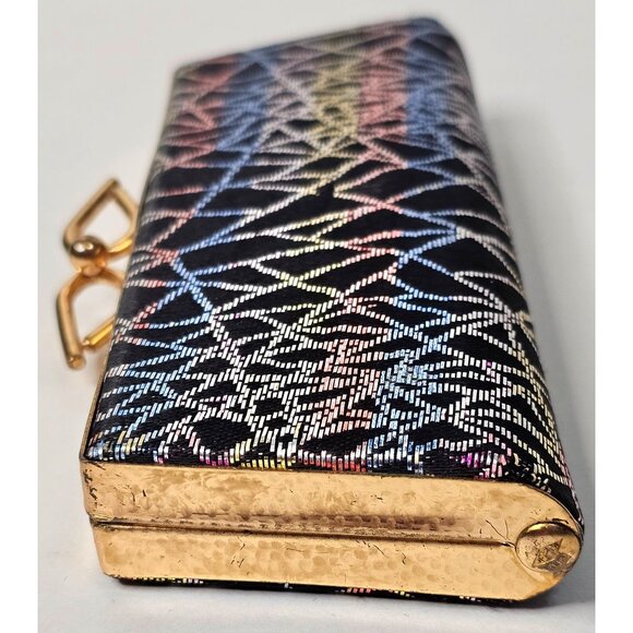 Vintage Opticase SpectaPurse Gold Clasp Geometric Pattern Rectangular Clutch - Picture 3 of 11